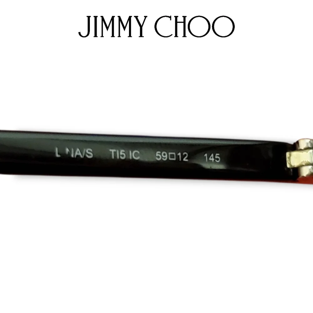 Jimmy Choo LINA/S Silver Black Crystal Jeweled Aviator Gradient Sunglasses - Picture 14 of 16